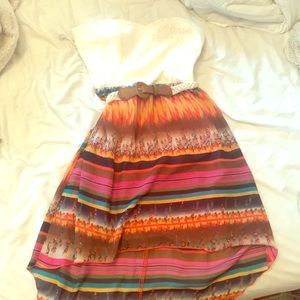 Cream and multicolor dress